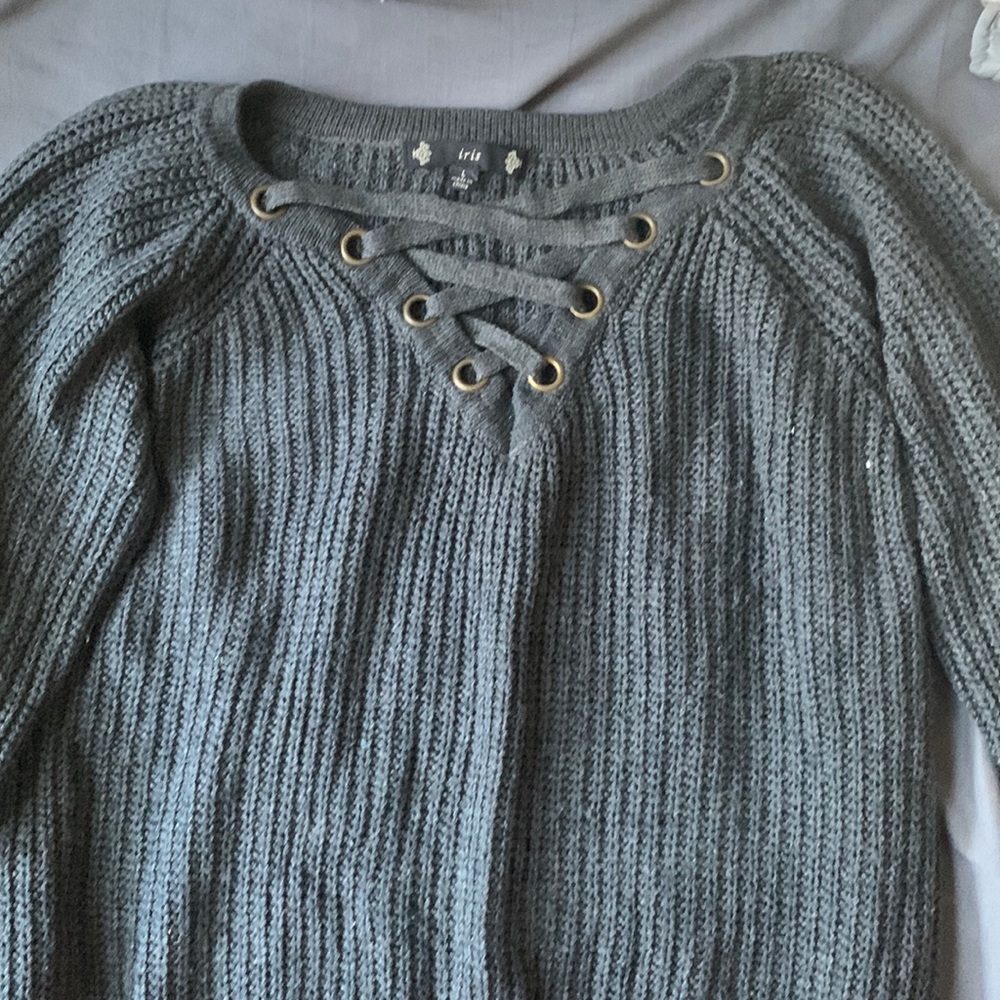 Grey Iris Knit Sweater